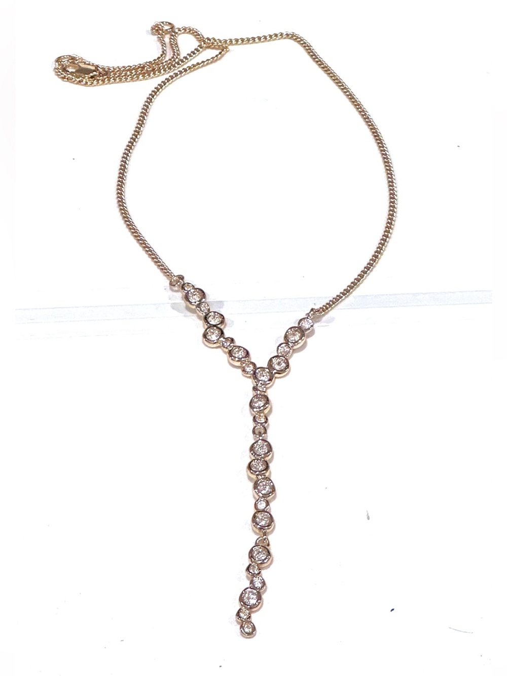 Alexis Bittar Asterales Gold and Clear Crystal Y-Drop Necklace - Picture 5 of 6